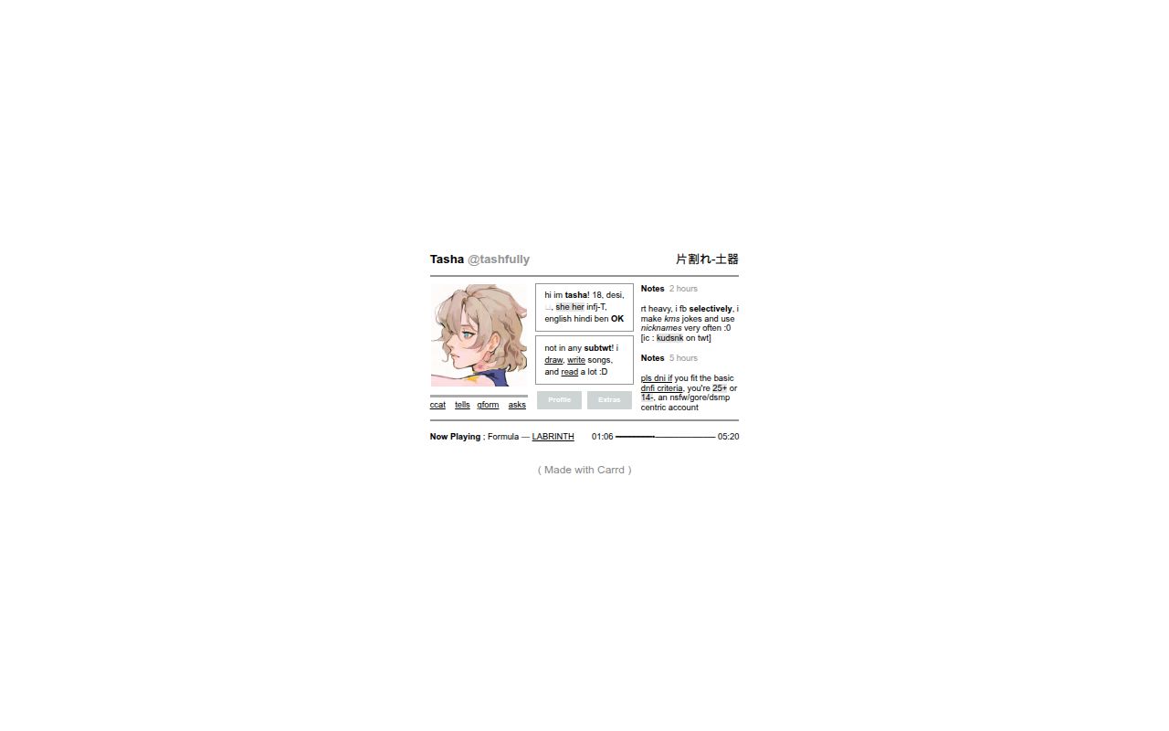 Carrd profile picture for @annotate